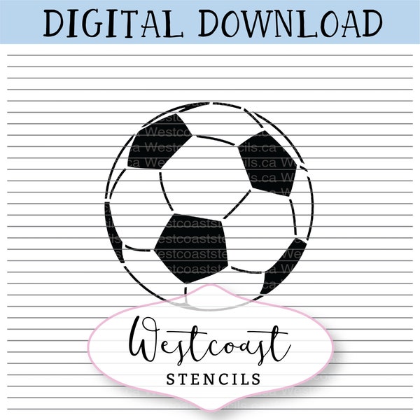 DIGITAL Soccer Ball Stencil, Sports, Sport, Cookie Stencil, SVG, PNG, Digital Download, Cutting File