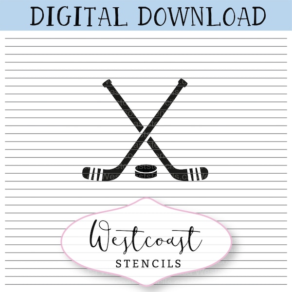 Plantilla de palo de hockey y disco, descarga digital, galletas, manualidades, bricolaje, SVG PNG