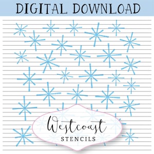 Retro Snowflake Stencil Cookie Stencil DIGITAL File SVG PNG Digital Stencil Download for Cricut Silhouette Laser Cutter