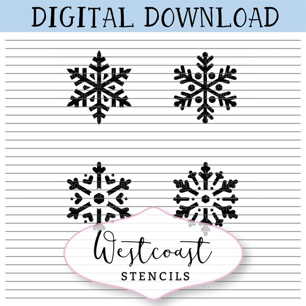 DIGITAL Mini Snowflake Stencil, Christmas, Cookie Stencil, svg, png, digital download, cutting file