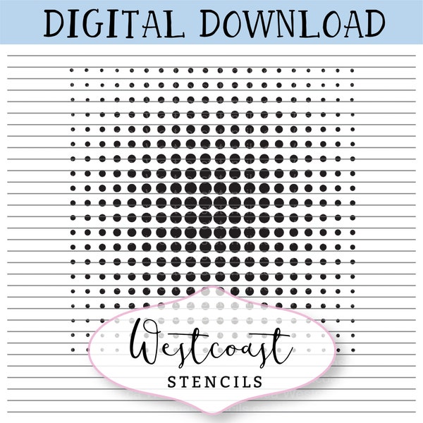 DIGITAL Halftone Circle Stencil, Cookie Stencil, SVG, PNG, Digital Download, Cutting File