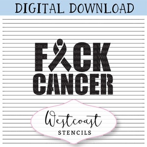 F Cancer Breast Cancer Cookie Stencil DIGITAL File SVG PNG Digital Stencil Download for Cricut Silhouette Laser Cutter