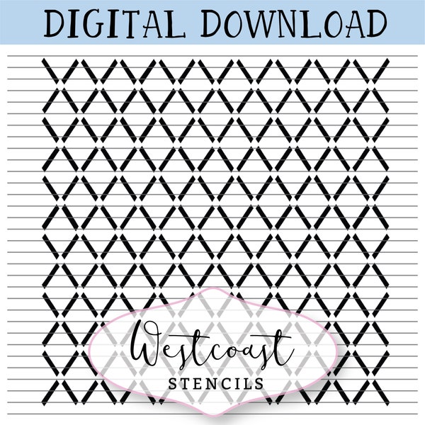 DIGITAL Harlequin Pattern Stencil, Diamonds, Argyle, Cookie Stencil, SVG, PNG, Digital Download, Cutting File