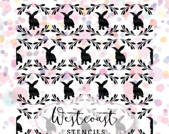 Download Digital Easter Bunny And Fern Background Stencil Digital Download Png Svg Cutting File Cookie Stencil Decorating Supplies Craft Supplies Tools