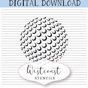 Golf Ball Stencil, DIGITAL Download, Cookie, Craft, diy, SVG, PNG