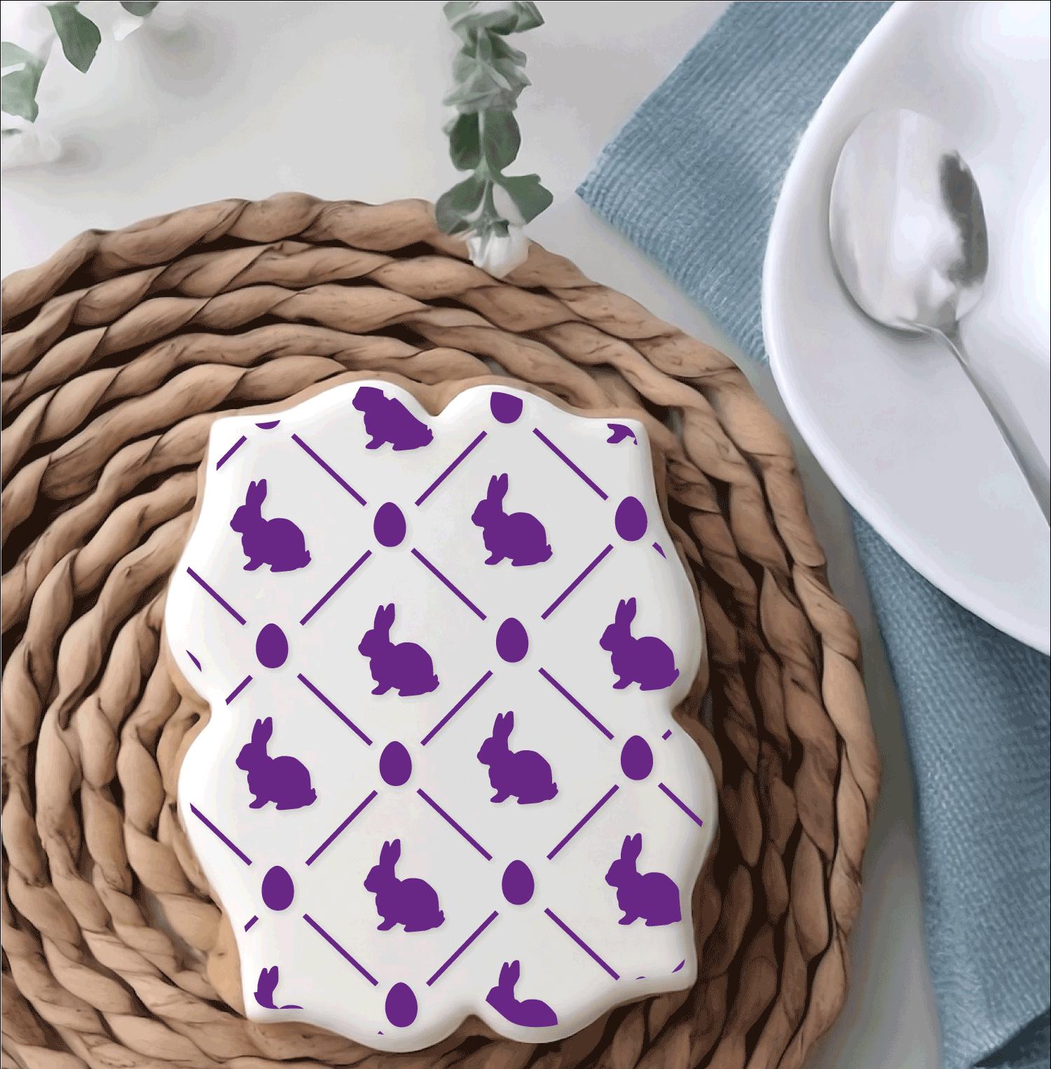 Rabbit Grid Pattern Bunny Grid Stencil, Easter, Instant DIGITAL Download, Cookie, Craft ...