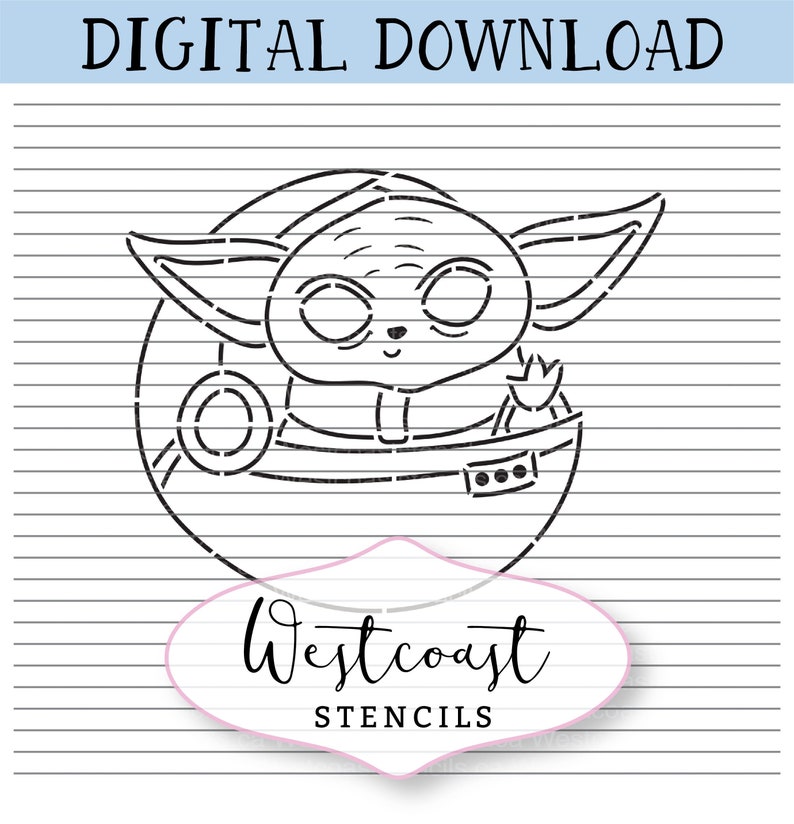 Free Free 53 Stencil Baby Yoda Outline Svg SVG PNG EPS DXF File