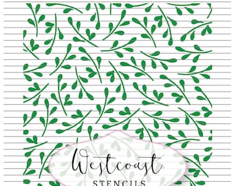 Blatt Zweig Muster Schablone, DIGITAL Download
