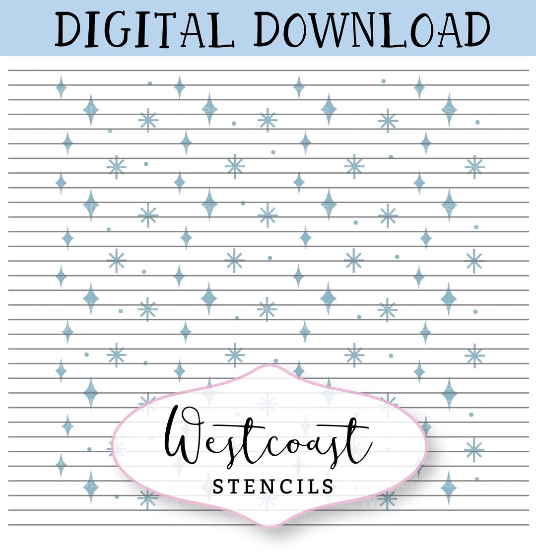 Winter Sparkle Pattern Stencil Christmas Cookie Stencil DIGITAL File ...