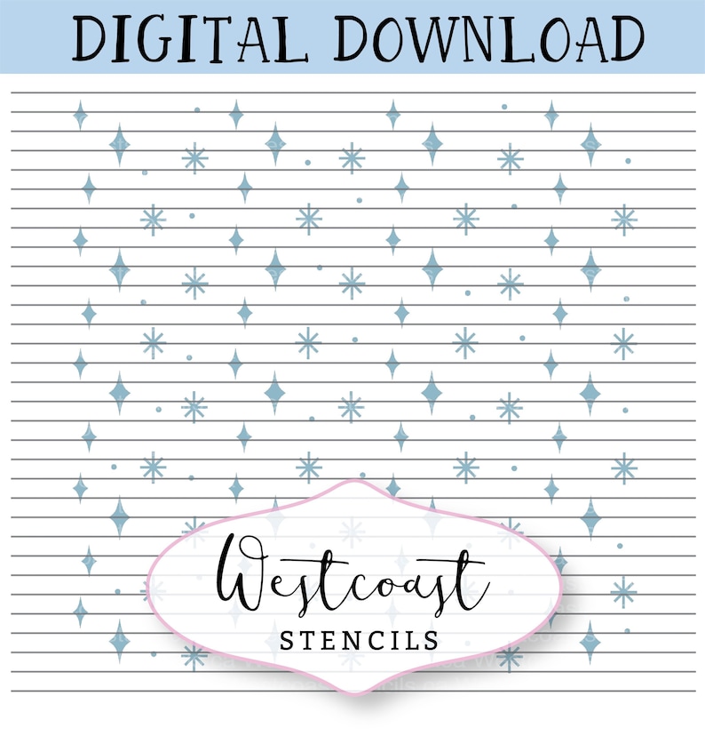DIGITAL Winter Sparkle Background Stencil, Christmas, Cookie Ste DIGITAL Winter Sparkle Background Stencil, Christmas, Cookie Ste