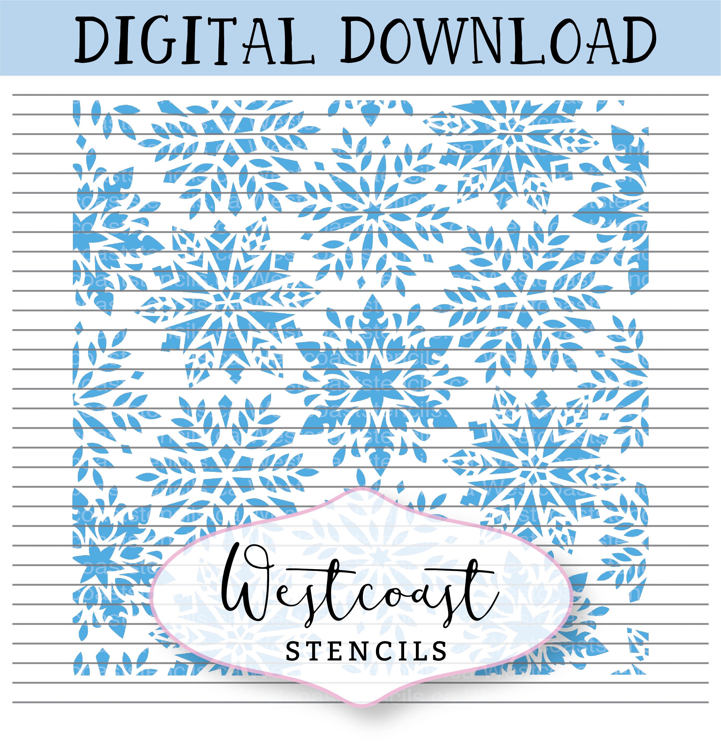 DIGITAL Snowflake Background Stencil Christmas Cookie | Etsy