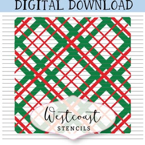 Tartan Stencil 2 piece Diagonal Stripes Cookie Stencil DIGITAL File SVG PNG Digital Stencil Download for Cricut Silhouette Laser Cutter