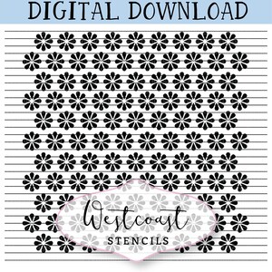 Daisy Pattern Stencil Cookie Stencil Flowers Floral DIGITAL File SVG PNG Digital Stencil Download for Cricut Silhouette Laser Cutter