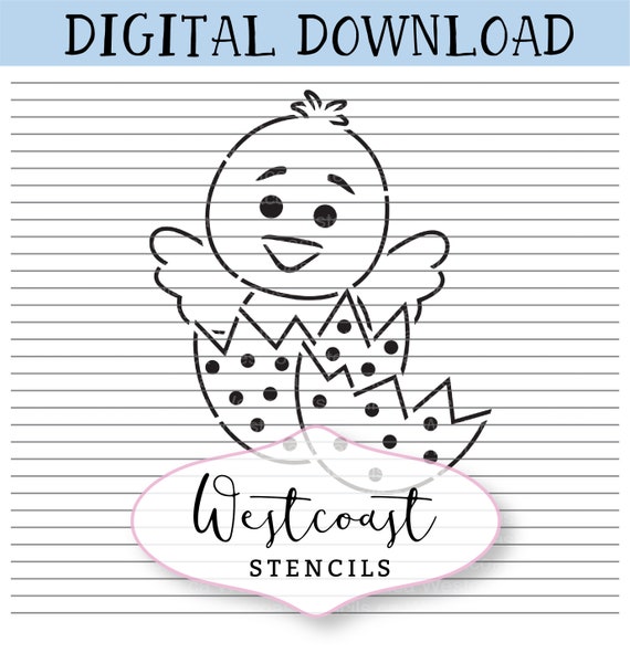 Download Digital Pyo Chick In Easter Egg Cookie Stencil Svg Png Etsy