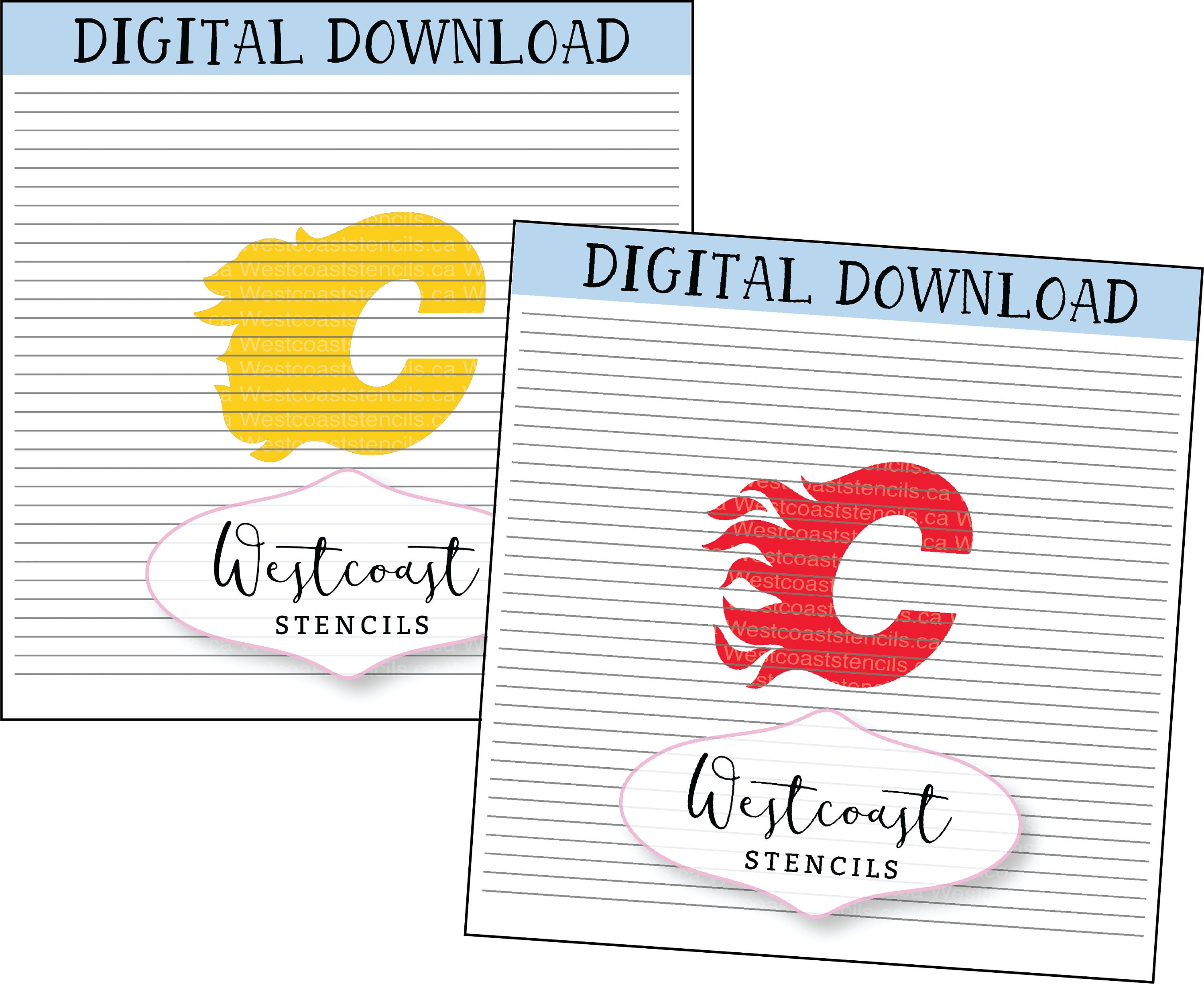 DIGITAL Calgary Flames Stencil Hockey Sports Sport Cookie Etsy