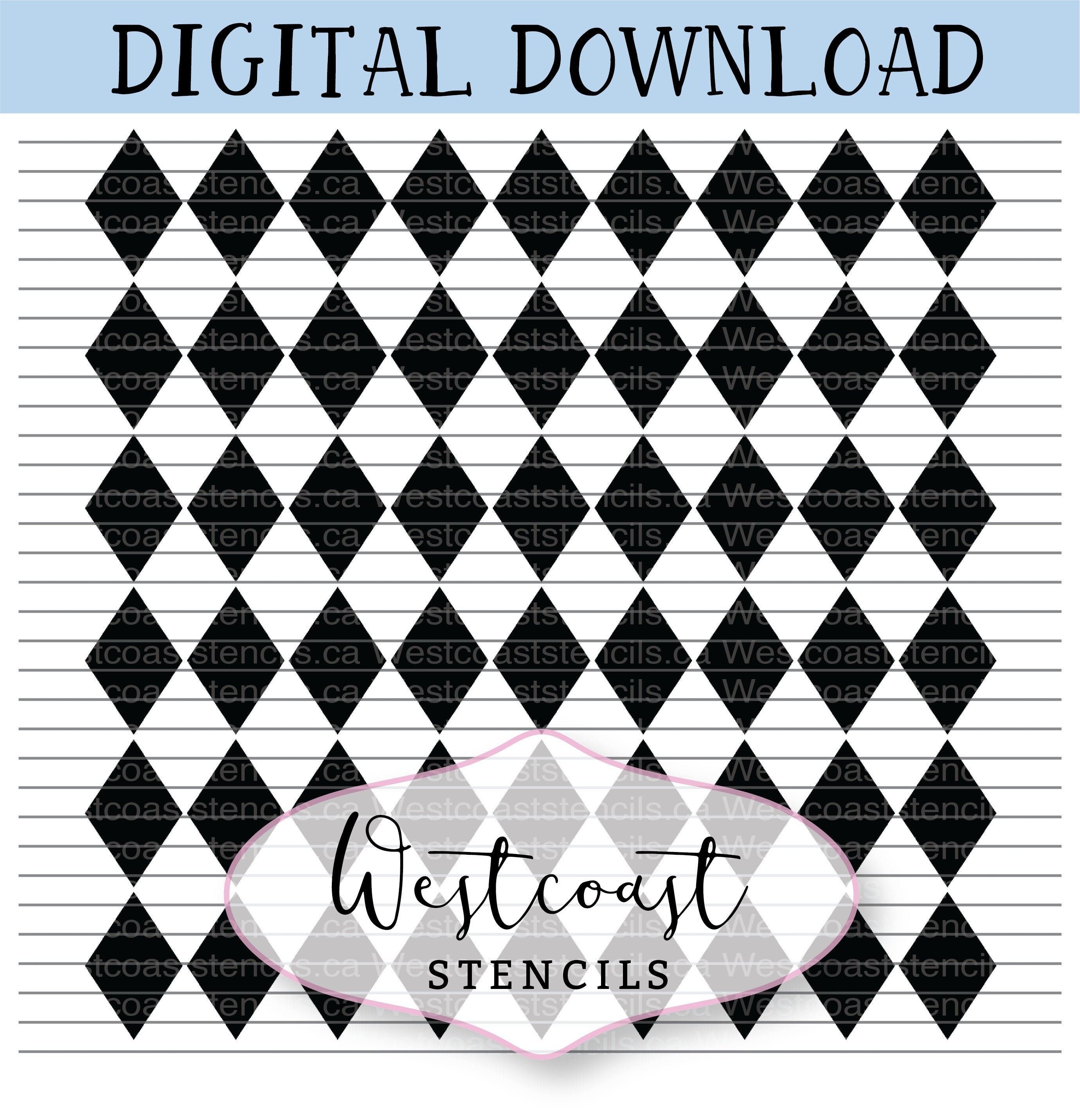 DIGITAL Argyle Pattern Stencil Diamonds Harlequin Cookie Etsy