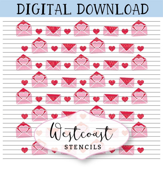 Download Digital Love Letter Background Stencil Valentine Etsy