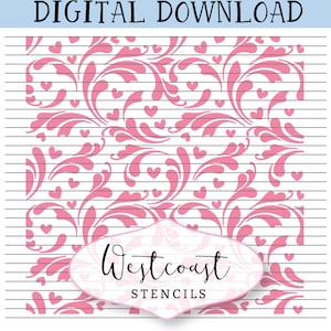 Filigree Heart Stencil Cookie Stencil DIGITAL File SVG PNG Digital Stencil Download for Cricut Silhouette Laser Cutter