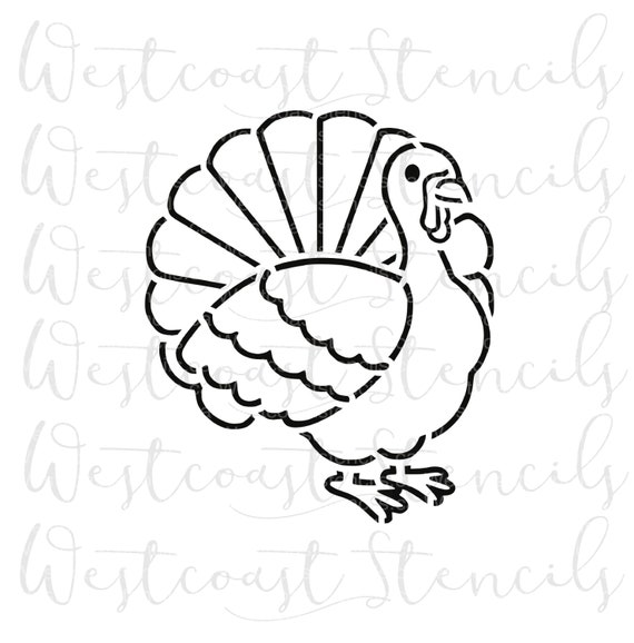 DIGITAL PYO Turkey Stencil Thanksgiving Cookie Stencil Svg Etsy