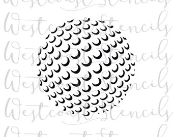 Golf Ball Texture Stencil Cookie Stencil DIGITAL File SVG PNG Digital Stencil Download for Cricut Silhouette Laser Cutter