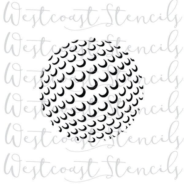 DIGITAL Golf Ball Texture Stencil, Sports, Cookie Stencil, SVG, PNG, Digital Download, Cutting File