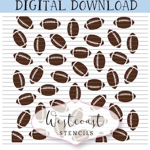 Football Pattern Stencil Cookie Stencil DIGITAL File SVG PNG Digital Stencil Download for Cricut Silhouette Laser Cutter