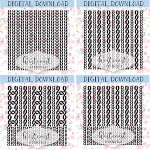 Knit Stencil Bundle 4 Patterns cable knit Cookie Stencil DIGITAL File SVG PNG Digital Stencil Download for Cricut Silhouette Laser Cutter