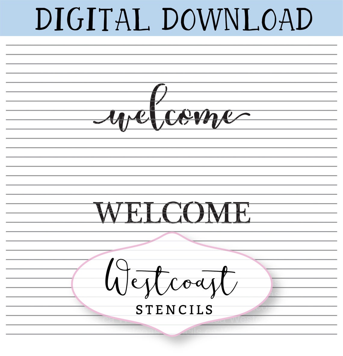 DIGITAL Stencil Door Mat Cookie Stencil SVG PNG Etsy