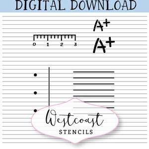 Gefüttert Papier Mini Schablone 1 Stück Schule Cookie Schablone DIGITALE Datei SVG PNG Digitale Schablone Download für Cricut Silhouette Laser Cutter