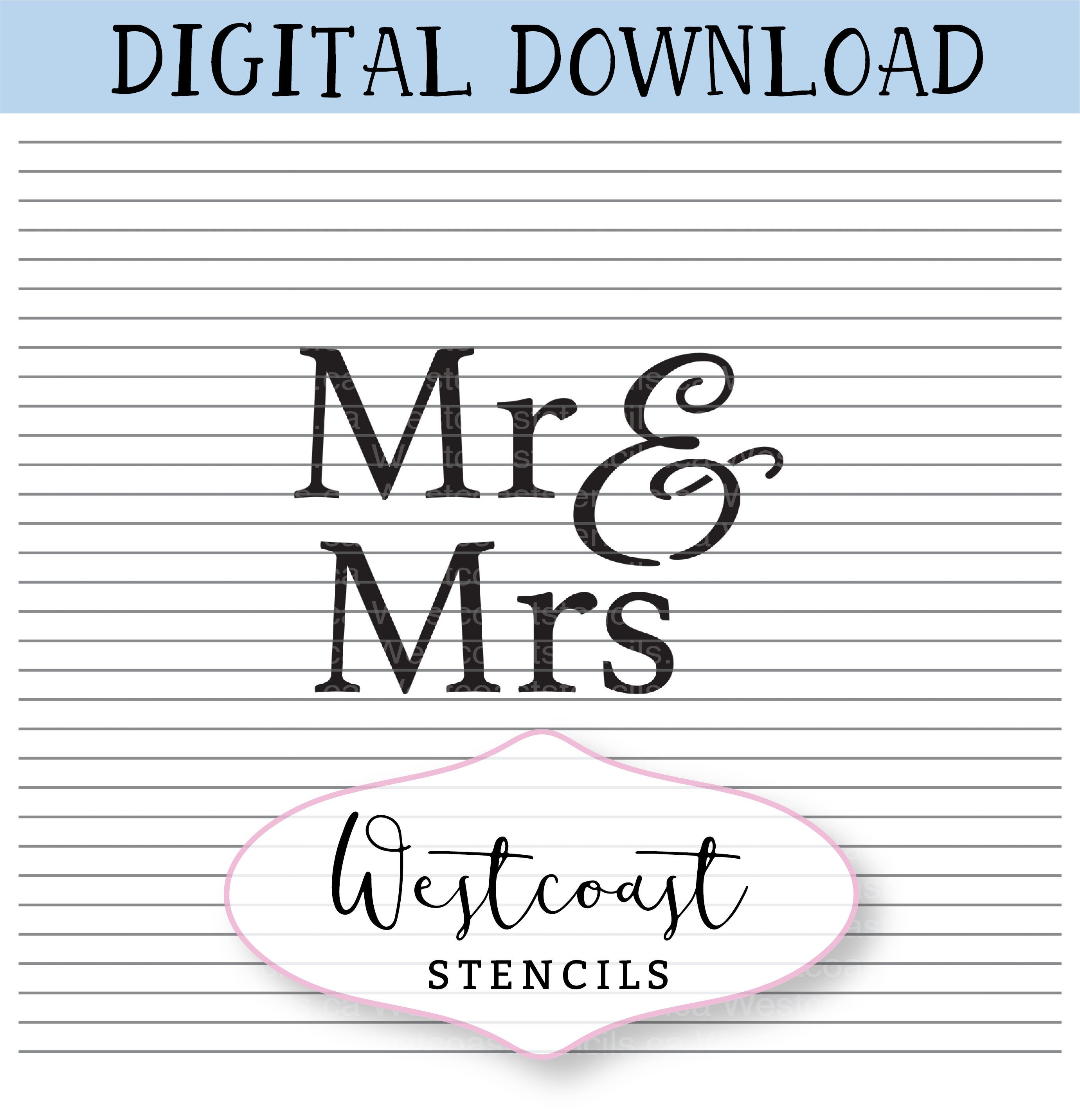 Designer Stencils Wedding Lettering Cookie Stencil Set, (BRIDE & GROOM - BEST WISHES - JUST MARRIED - I DO - BRIDAL SHOWER - MR. & MRS) Beige/semi- Transparent