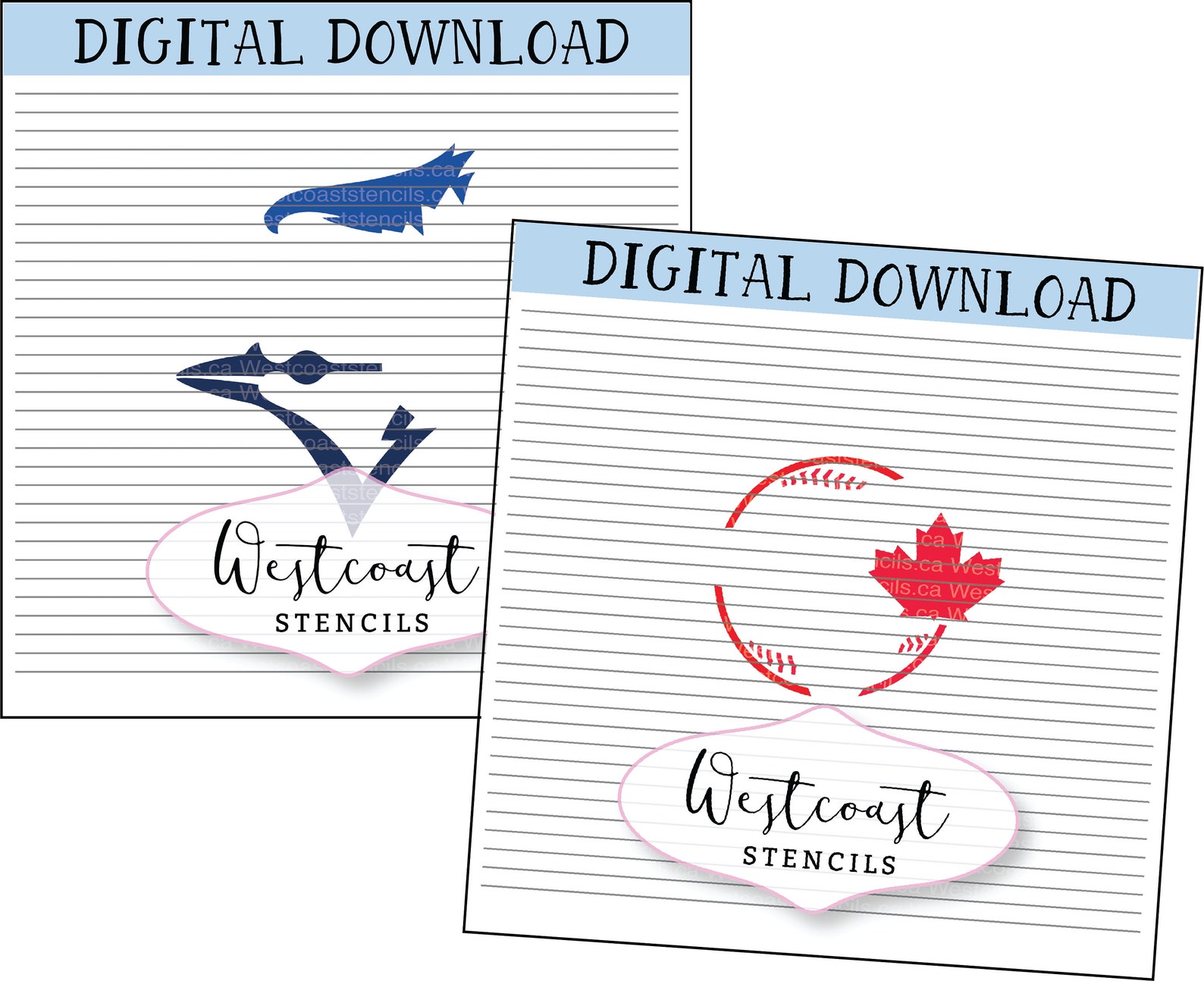 DIGITAL Blue Jays Stencil Béisbol Deportes Deporte Cookie Etsy