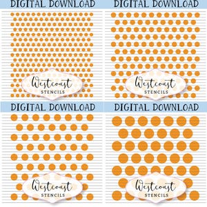 Polka Dot Stencil Bundle 4 Sizes Cookie Stencil DIGITAL File SVG PNG Digital Stencil Download for Cricut Silhouette Laser Cutter