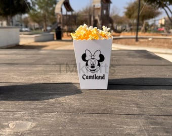 Custom Minnie Name Box Disneyland Themed Birthday Popcorn Box