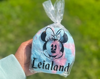 Custom Retro Minnie Name Cellophane Bags Disneyland Themed Birthday