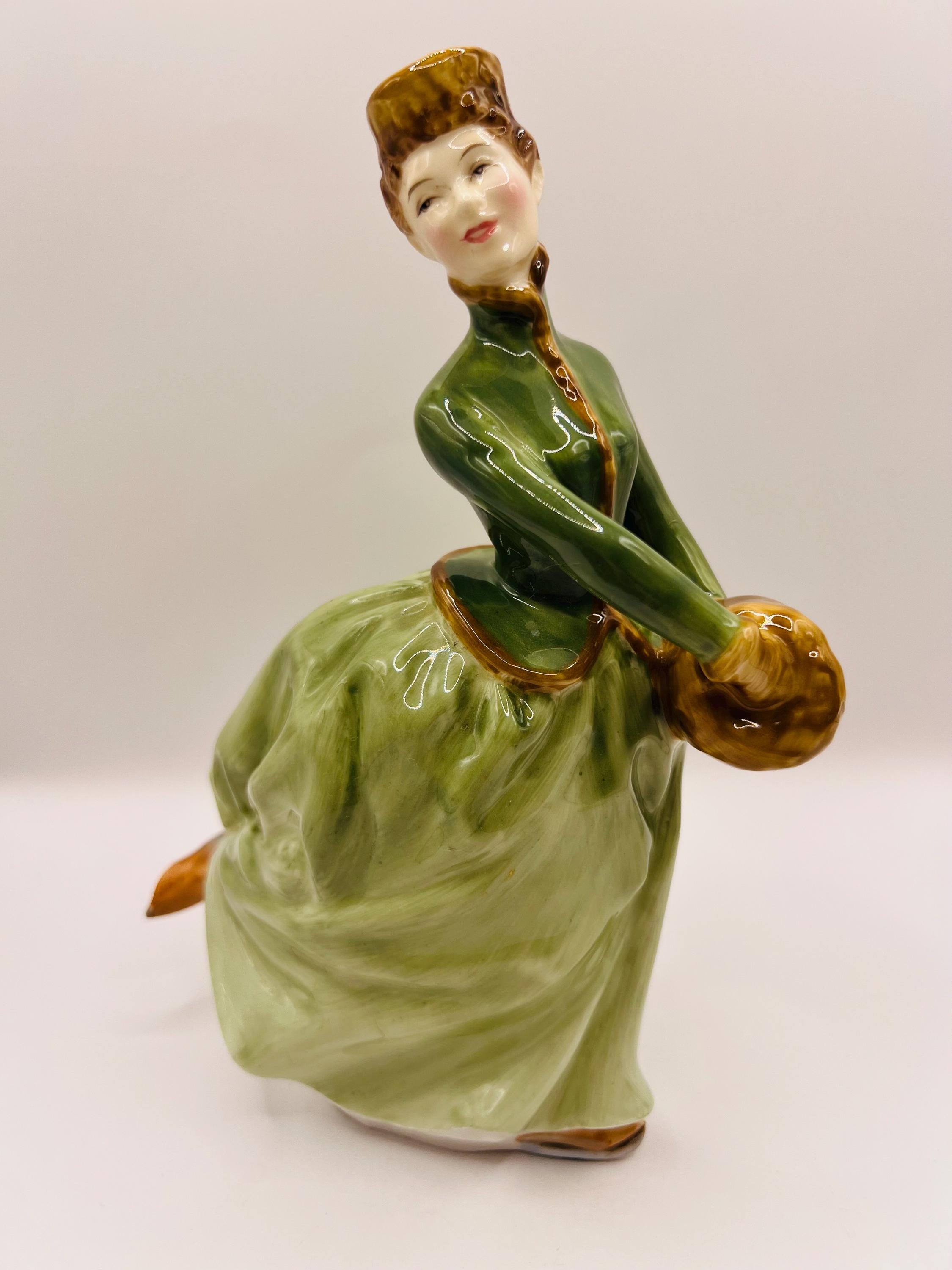 royal doulton figurines green dress Lady Angel Wings