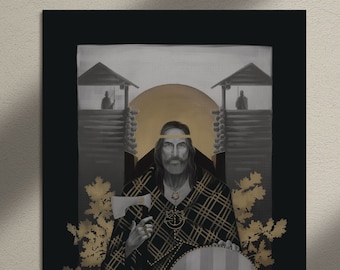 KING | Baltic pagan spiritual art print | Latvian tarot illustration | Unframed wall art