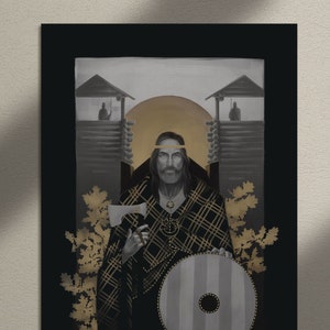 KÖNIG | Baltikum heidnischer spiritueller Kunstdruck | Lettische Tarot-Illustration | Ungerahmte Wandkunst