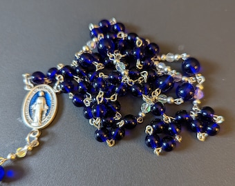 Cobalt Blue Decade Catholic Rosary Chain