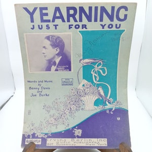 Vintage 1920s Sheet Music Yearning Just For You Ft. Charles Kaley