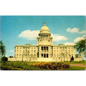 Cartolina d'epoca della Rhode Island State House, Providence, Georgia Marble, colore LK