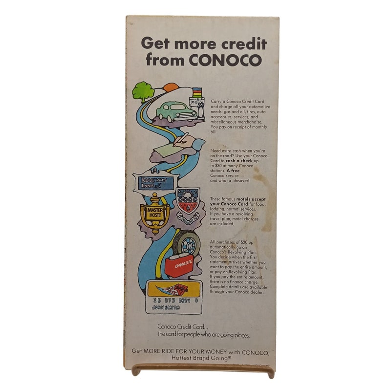 Retro 1970 Touraide Missouri Road Map Conoco Oil and Gas Advertising ...