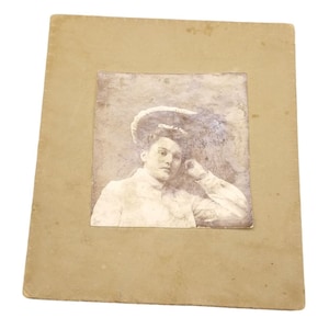 Antique CDV Cabinet Card, Young Lady in Victorian FruFru Hat, Fancy Period Portrait
