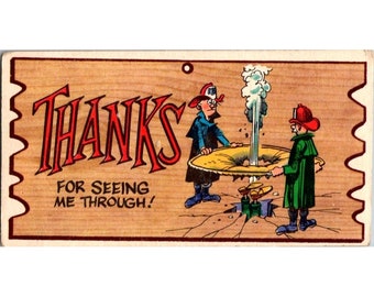 Vintage Novelty Postcard, Thanks for Seeing Me Through 66 Wacky Plak Comic Jack Davis 1959, Unsent Divided Back Collectible Trading Card