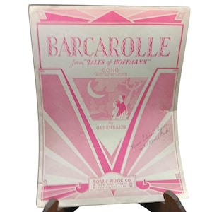 Barcarolle Sheet Music From &quot;Tales Of Hoffmann&quot; Offenbach 1930s Moray Music Co. Vintage Collectible