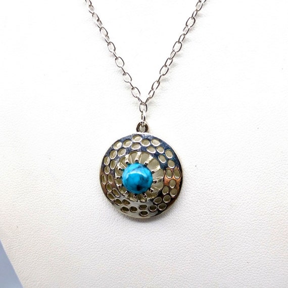 Sarah Coventry Aztec Pendant Necklace, Turquoise … - image 1