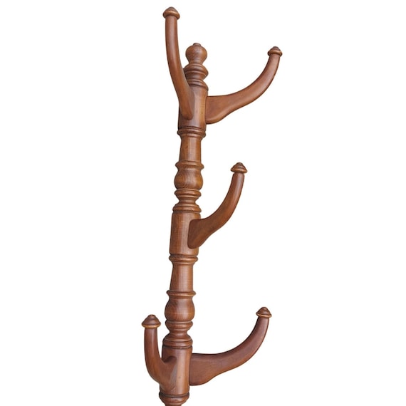MCM Coat or Hat Rack Tell City Wood Wall Hanging, Pattern 3206 #48 Andover Finish over Hard Rock Maple, Vintage Mid Century Mod Decor