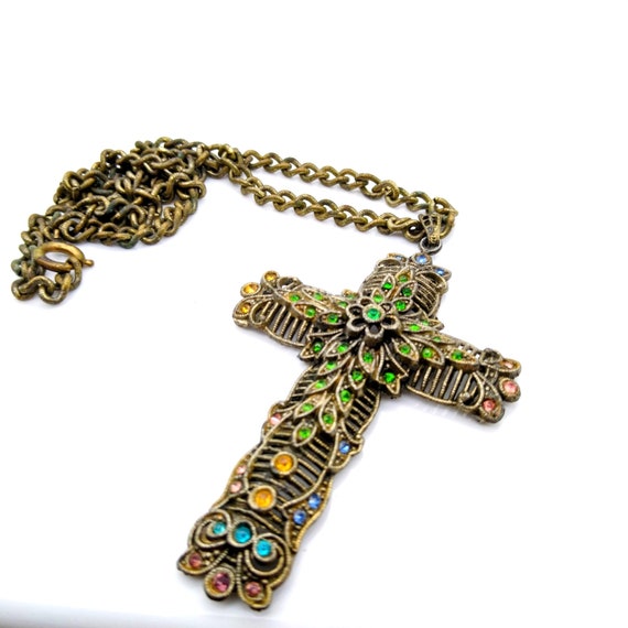 Little Nemo Ornate Cross Pendant Necklace, Vintag… - image 5