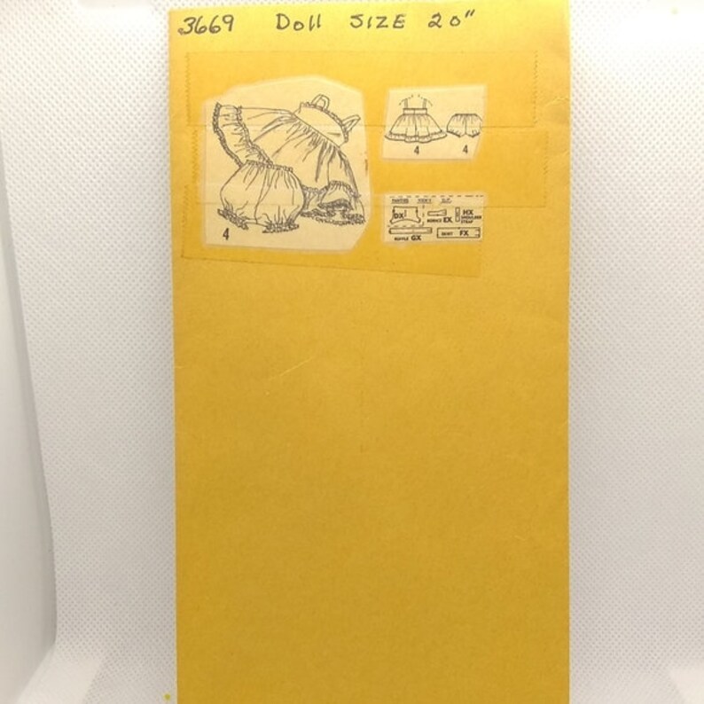 Panties Slip 1967 Vintage Simplicity Sewing PATTERN 3669 20 Betsy Wetsy Tiny Tears Barbara Jo Doll Clothes Baby or Toddler Dolls