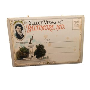 Carnet de cartes postales Baltimore des années 1900, sélection de vues, Francis Scott Key Monument