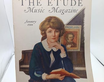 vintage 1928 Etude Music Magazine, numéro de janvier